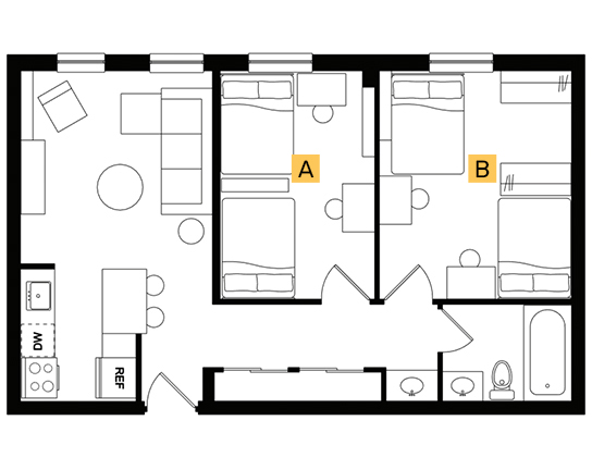 Alexander Court 2x1 2x1 A floor plan