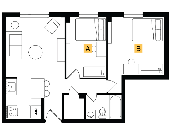 Alexander Court 2x1 2x1 B floor plan